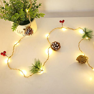 Christmas Pine Cone & Mulberry Decorative String Light