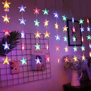 Christmas Star Curtain String Lights