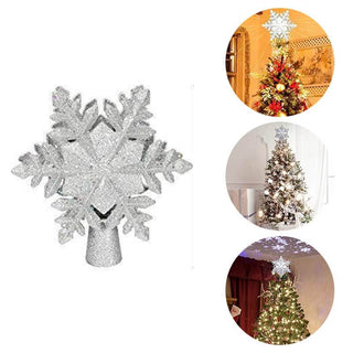 Christmas Tree Topper with LED Snowflake Projector