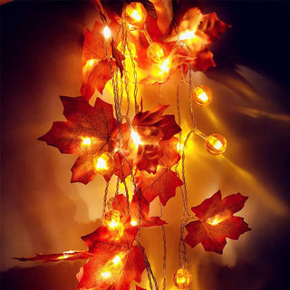 Pumpkin Maple Leaf String Lights