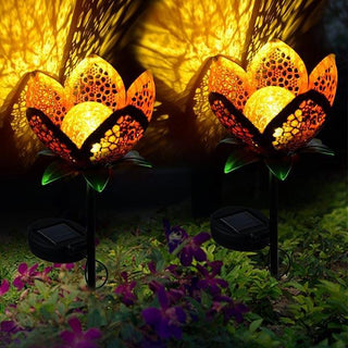 Solar Flower Crackle Garden Light, 2 Pack