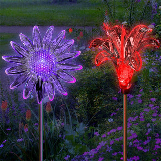 Solar-Powered Dandelion Lily Sunflower Light