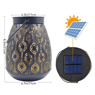 Solar-Powered Iron Moroccan Lamp