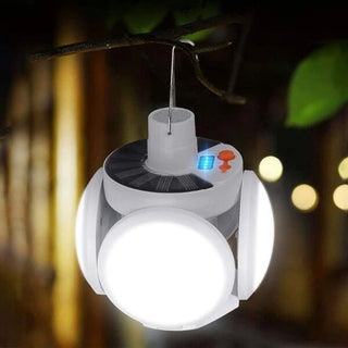 Solar Powered LED Folding Football Camping Lamp