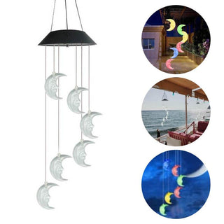 Solar Powered Moon Wind Chime Lights