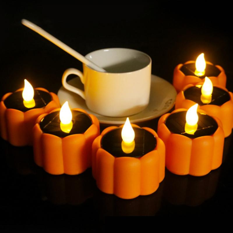 Solar Pumpkin Candles Lights, 6PCS