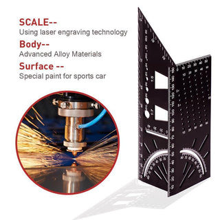 Saker® 3D Mitre 45 90 Degree Angle Measuring Ruler Marking Gauge Carpenter's Tool